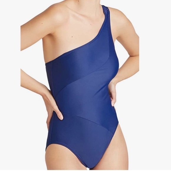 Yummie Women's Navy Blue Siren One Shoulder One Piece Swimsuit NWT Size 6 - Picture 2 of 8